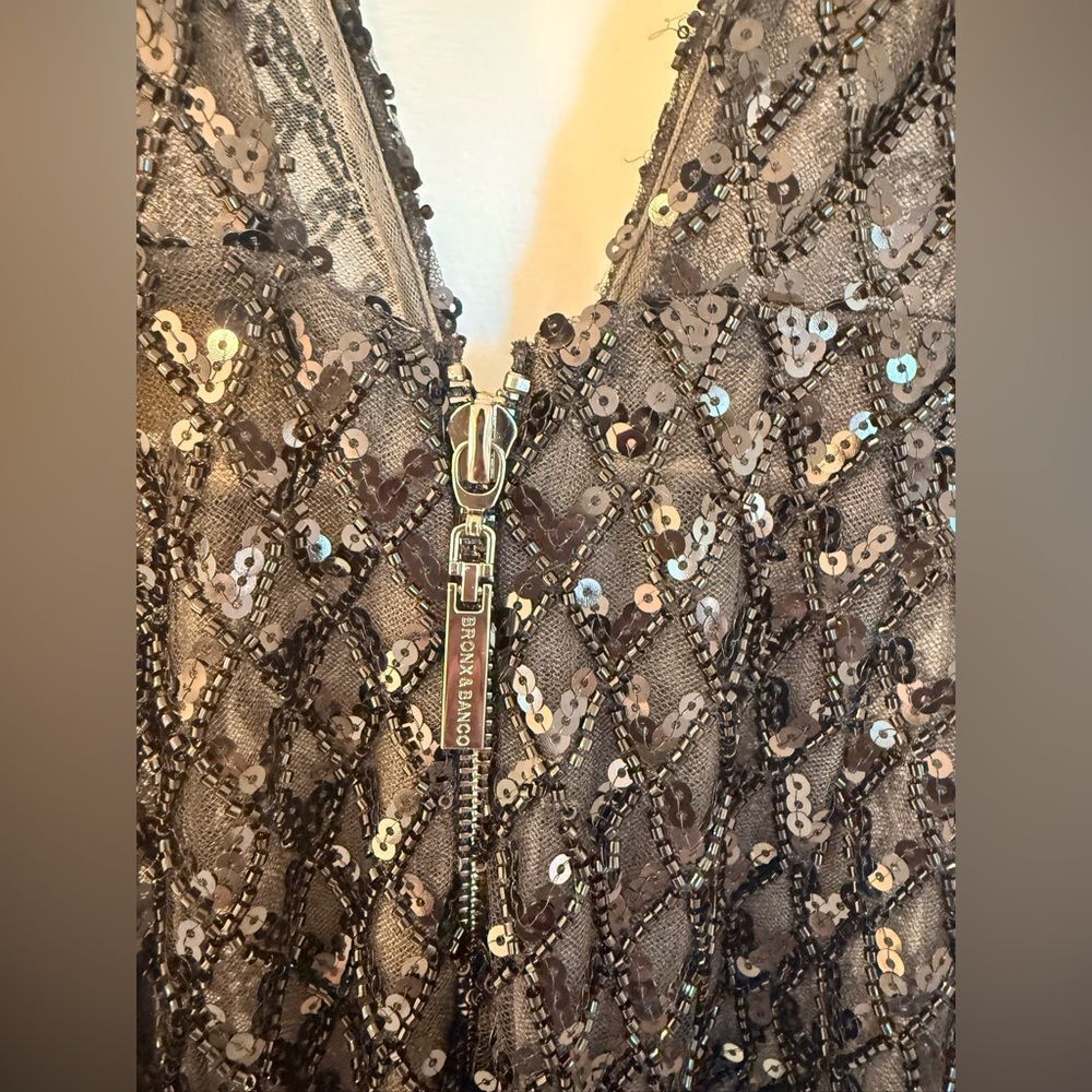 NWOT BRONX AND BANCO Liora Maxi Dress, Elegant Black Sequin Gown, wedding guest - Picture 14 of 16